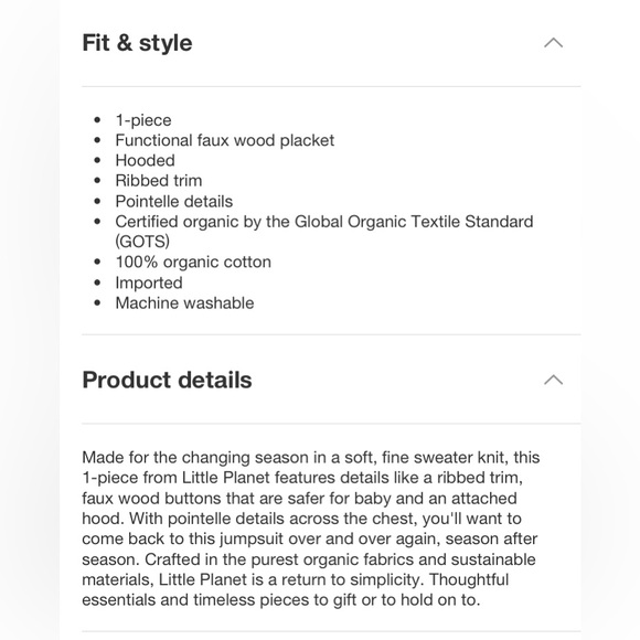 Little Planet by Carter's Organic Baby Sweater Pram Coveralls - Cream 18M - Picture 4 of 8